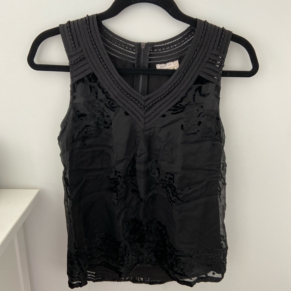 Anthropologie XS black blouse
